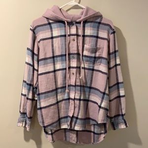 American eagle oversized flannel hoodie